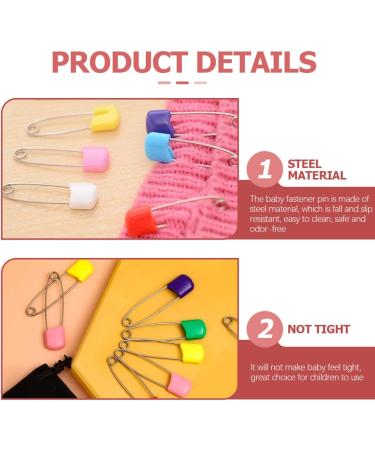 iplusmile 500 Pcs Safety Pin Diaper Set - Baby Nappy Hijab Pin with Plastic Head - Girl Scout Towel Bibs Fastener - Colorful Steel Toddler Child Pins 5.4x1cm - Buy Online on GoSupps.com