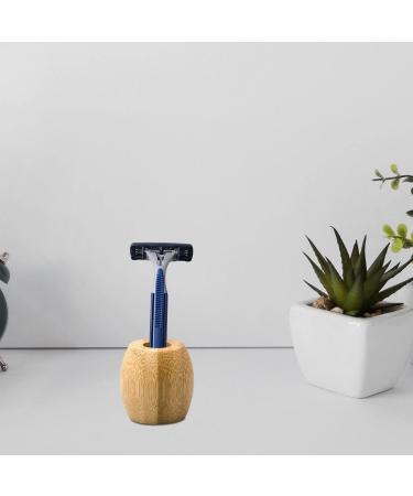 Eco-Friendly Bamboo Manual Razor Holder | Freestanding Safety Razor Stand for Two Edges - Buy Online on GoSupps.com
