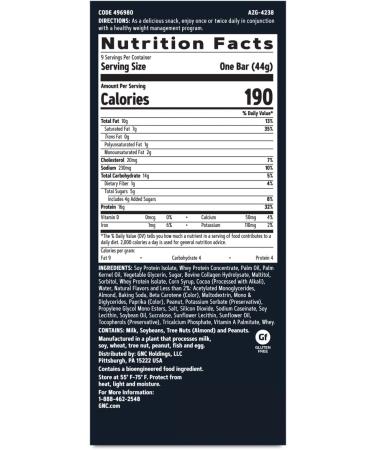 GNC Total Lean Layered Lean Bar - Coconut Caramel (9 Bars) | Healthy Snack | Low-Calorie Protein Bar | International Shipping Available - Buy Online on GoSupps.com