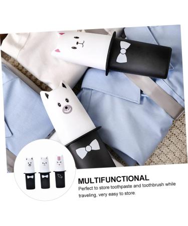 Buy STOBAZA 6 Pcs Travel Toothbrush Case - Cartoon Design Compact & Portable Toothbrush Holder Black & White (1 Pack) - Ideal for International Shipping - Buy Online on GoSupps.com
