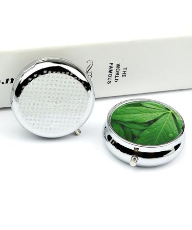 Buy Travel Pill Box with 3 Compartments - Green Leaves Portable Pill Organizer for Purse & Pocket - Buy Online on GoSupps.com