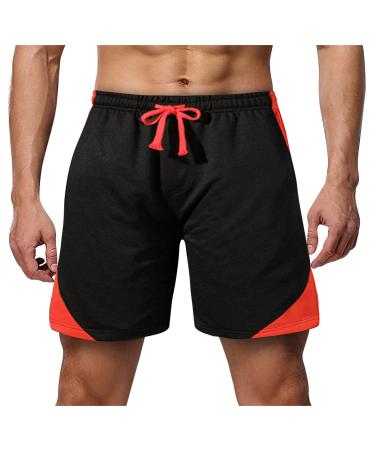 Ronony shorts men short trousers quickly drying breathable sports pants pockets men running fitness gym sport shorts with cording train training shorts l a#orange