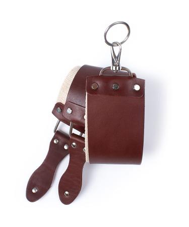 Razor Strop - Barber's Latigo Leather Straight Razor Strop. Dual Strap that will be a Great Addition for Any Straight Razor. PREMIUM LEATHER Strop for Sharpening. (Brown Personalized)