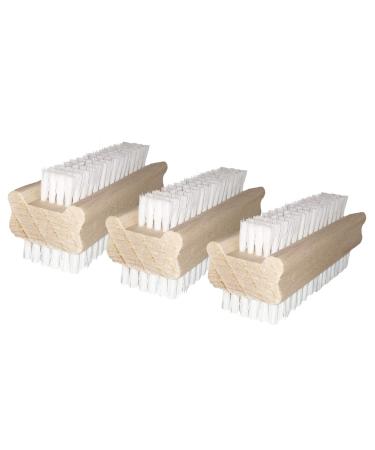 3 Set nail brush with white bristles hand brush made of wood hand washing brush brush for hand nails finger - nail brush made in Germany - Buy Online on GoSupps.com