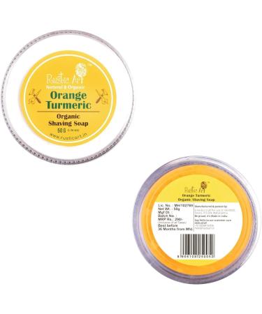 Rus tic Art Organic Orange Turmeric Shaving Soap | Sulphate & Paraben Free | Suitable for Sensitive Skin | 50 Gm Bar - Buy Online on GoSupps.com