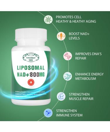 VITACRLLYNMN NAD+ Supplement Liposomal NAD+ Plus 800MG Nicotinamide Riboside Alternative for Cell Energy Healthy Aging and Muscle Repair 180 Capsules (Pack of 3) - Buy Online on GoSupps.com