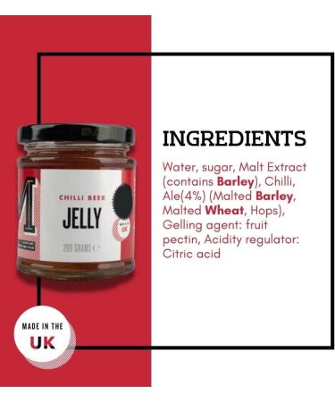 Manfood Chilli Beer Jelly (200g) | Sweet Jelly with a hint of Chilli | Perfect for Cheese | Try in a Gravy or use as a Glaze for Meat or tofu | Made in The UK - Buy Online on GoSupps.com