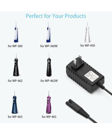 Water Flosser Charger for Waterpik WP360 WP462 WP462W WP450 WP468 WP360W WP450W WF-13 WF-10 WP-100 Series Cordless Pearl Water Tooth Flosser Replacement Adapter Power Charging Cable 3V 100mA 4.9FT - Buy Online on GoSupps.com