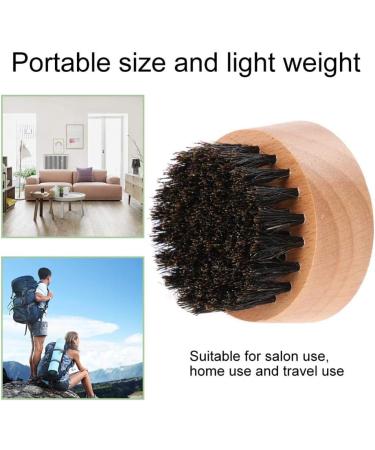 Boar Bristles Beard BrushSmall and Round Wood Beard Brush -Light Weight Black Walnut Wood Beard Brush for Men(1#) - Buy Online on GoSupps.com