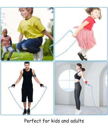 Amble Jump Rope Soft Beaded Segment - Adjustable for Men, Women, Kids - Tangle-Free Fitness Training - 9 Ft Blue - Buy Online on GoSupps.com