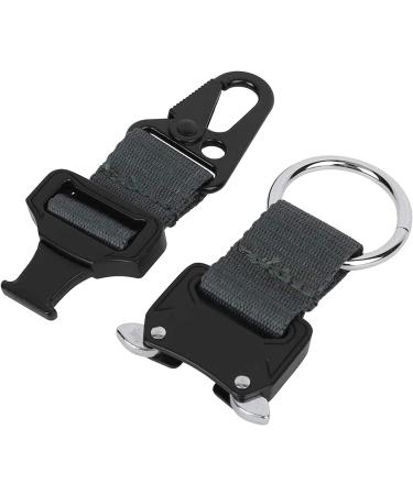 Tactical Key Chain for Men | EDC Gear Clip with HK Clip & Steel Ring | Large Military Molle Accessory in Black - Buy Online on GoSupps.com