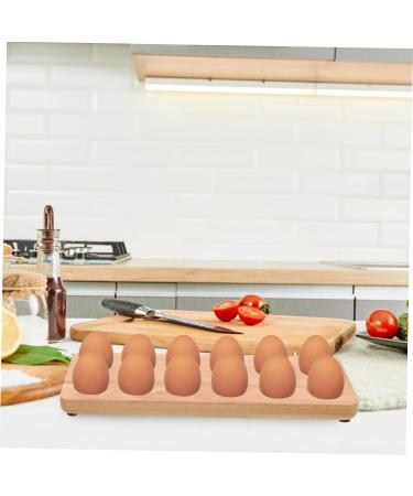 Egg Tray Refrigerator Fridge Wooden Tray Chicken Egg Holder Egg Holder Container Egg Stand Food Eggs - Buy Online on GoSupps.com