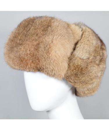 NWSTESLE Men's Fur Ushanka Russian Trapper Hat with Earflap - Brown, X-Large - Buy Online on GoSupps.com