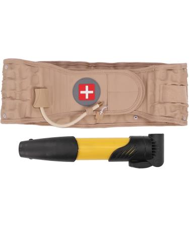 Decompression Back Belt | Lumbar Pressure Relief Belt with Inflator for Walking - Khaki - Buy Online on GoSupps.com