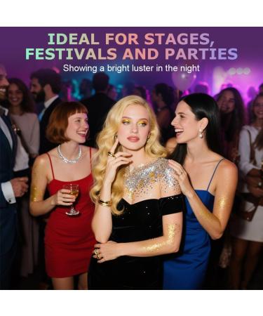  AOOWU 12 Colors Luminous Glitter Gel Chunky Glitter Makeup for Face Hair Body Cheeks and Nails Beautiful Sparkling Decoration Powder for Festival Party - Buy Online on GoSupps.com