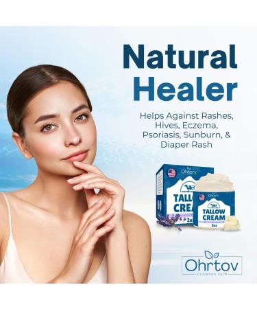 Beef Tallow Cream All Natural Grass Fed Beef Tallow and Honey All Purpose Balm Moisturizing Face and Body Lotion for Eczema Cracked Dry Itchy Irritated Skin Skin Repair Skincare Made in USA - Buy Online on GoSupps.com