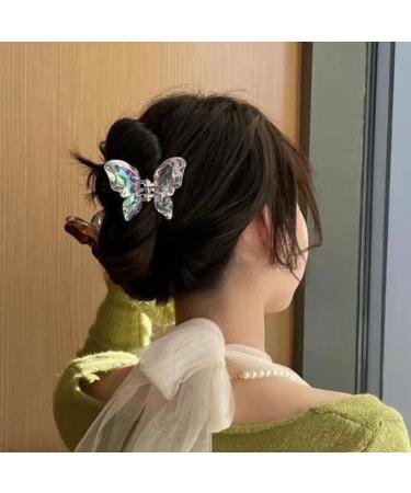 hgnxa Transparent Butterfly Shape Hair Claw Side Braids Woman Skincare Makeup Washing Face Hair Clip Wedding Party Hair Claw Ice transparent - Buy Online on GoSupps.com