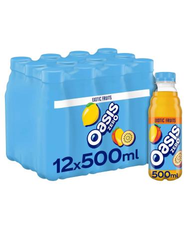 Oasis Zero No Sugar Exotic Fruits 500ml (24 Bottles)