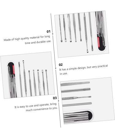 KALLORY 7pcs Ear Picking Tool Set - 3 Sets Spring Ear Cleaning Tools - Silver Ear Care Set 12x1x1cm - Buy Online on GoSupps.com