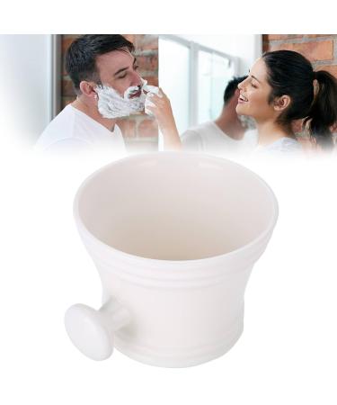 Shaving Soap Mug Bowl Shaving Bowl Durable Mug for Shaving Soap & Cream Shaving Mug Bowl for Daily Use and Easy to Clean Men's Shave Soap Bowl (White)