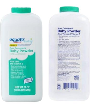 Pure Cornstarch Baby Powder Bundle: Lavender/Chamomile & Aloe Vera/Vitamin E (44oz total) with Compressed Facial Sponge - Buy Online on GoSupps.com