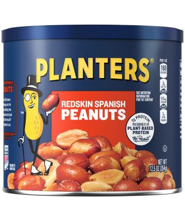 Planters Redskin Spanish Peanuts (6 ct Pack, 12.5 oz Canisters) Spanish 12.5 Ounce (Pack of 6)