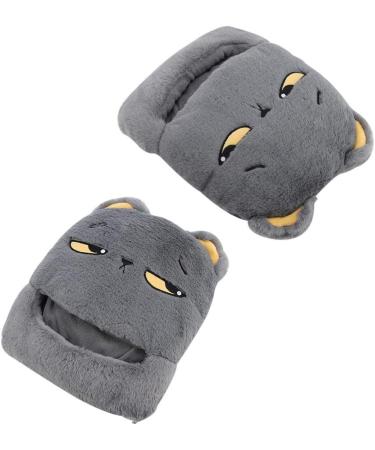 Haofy USB Foot Warmer - Cartoon Pattern Electric Heating Slippers for Cold Feet | Gray | Perfect for Home Travel & Office - Buy Online on GoSupps.com