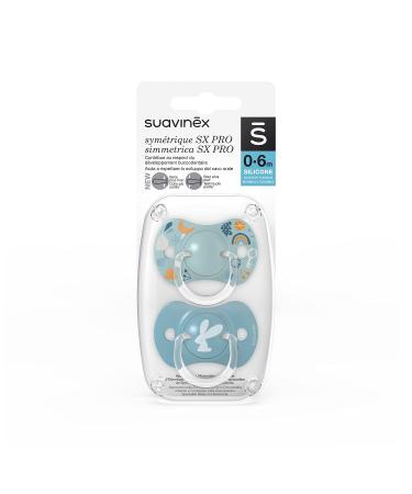 Suavinex Symmetrical Silicone Lollipops Sx Pro - Soft & Flexible Forest Blue for 0-6 Months | International Shipping - Buy Online on GoSupps.com