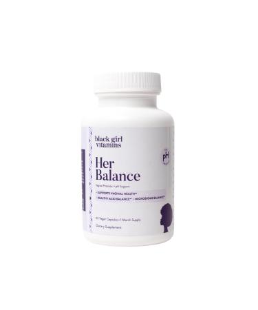 Black Girl Vitamins - Her Balance Vaginal Probiotics - Daily Microbiome Support for Women - 10 Billion CFU Lactobacillus Crispatus & Gasseri + Herbal Blend - Vegan Gluten-Free Halal (30-Day Supply)
