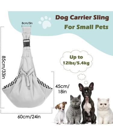 Pawaboo Dog Carrier Bag - Portable Pet Shoulder Bag for Small Dogs & Cats (Up to 12lbs) - Adjustable Strap Travel Friendly - Gray - Buy Online on GoSupps.com