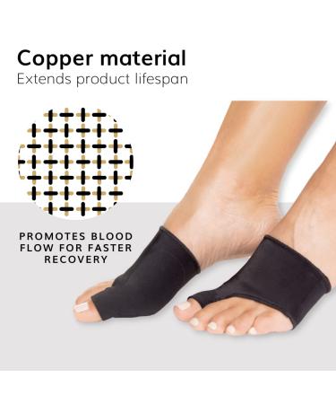 Bunion Corrector Brace with Copper Gel Pad for Day/Night Pain Relief - Hallux Valgus Treatment for Men and Women (S/M, 1 Pair) - Buy Online on GoSupps.com