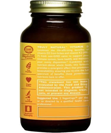 HEALTHFORCE SUPERFOODS Truly Natural Vitamin D - 60 Vegan Capsules 60 Count (Pack of 1) - Buy Online on GoSupps.com