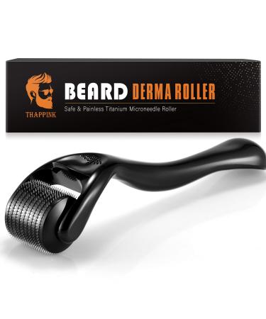 Beard Derma Roller Microneedle Roller for Beard Growth, 0.25mm Derma Roller for Patchy Beard Growth Black
