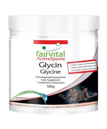 Fairvital | Glycine powder - VEGAN - 500g - Amino acid - 100% pure glycine powder without additives - Buy Online on GoSupps.com