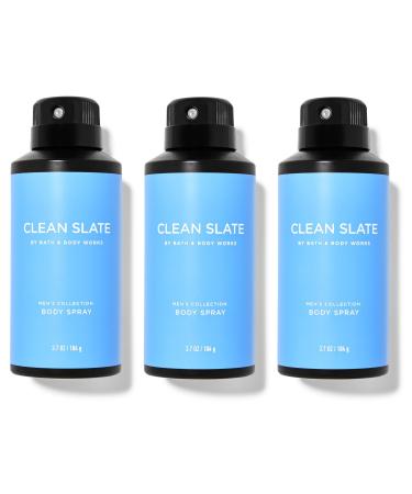 BATH & BODY WORKS CLEAN SLATE FOR MEN - Value Pack - Lot of 3 Body Spray - FULL SIZE