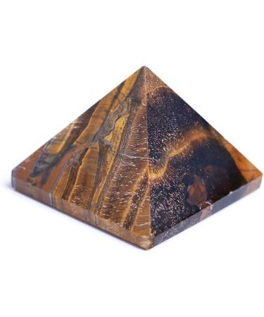 Natural Crystals&Gmestone Pyramid Quartz Stone Hand Polished Tiger Eye Pyramids 60MM 2.36inches Stone Collection - Buy Online on GoSupps.com