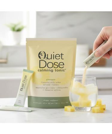 Quiet Dose Drink Calming Relaxation Beverage with L-Theanine Saffron & Ashwagandha Stress Relief & SleepSupport Non-GMO Vegan -15 Pack (Pineapple Flavor) - Buy Online on GoSupps.com