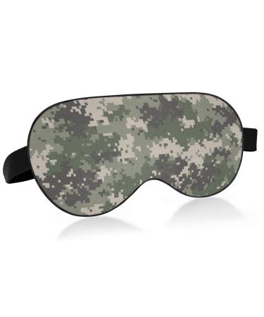 ALAZA Green Digital Camouflage Sleep Mask for Women Men Blackout Cooling Funny Eye Mask for Sleeping with Elastic Strip