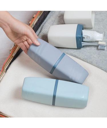 Jadin Travel Toothbrush Cup Set - 2 Innovative Toothbrushes & Creative Travel Cases in Gray & Green | Perfect for Camping Business Trips & Home Use - Buy Online on GoSupps.com