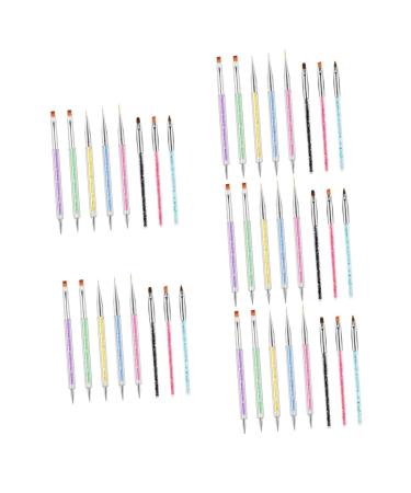 minkissy 5 Sets Nail Pen Nail Art Pen Household Tools Nails Kits Dotting Pen Wear- Resistant Nail Art Liner Brush Professional Manicure Kit Home Tools Nail Art Supply 3d Drilling Abs Polly