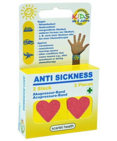 Scarlet Health |Acupressure band Sea 1 pair of acupressure arbitraries for nausea & seasickness for adults & children anti -utable band for the wrist 2 elastic straps (heart)