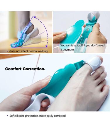 Bunion Corrector for Men & Women | Big Toe Separator for Pain Relief | Orthopedic Toe Straightener with Anti-Slip Heel Strap - Blue - Buy Online on GoSupps.com