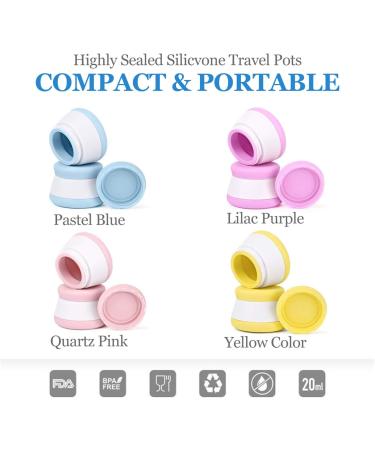 4 Pack Multi-Colored Cosmetic Containers 20ml - Silicone Screw Cap for Creams Lotions & Tablets - Ideal for Travel & Outdoor Use - Buy Online on GoSupps.com