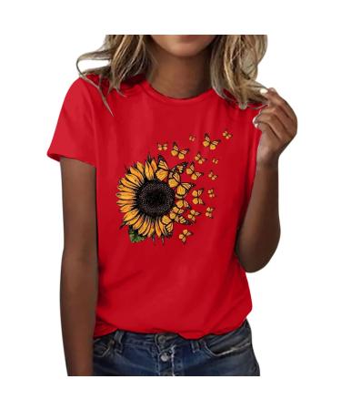 Genetic women T-shirt monochrome round short summer shirt loose tops basic tops sports shirt women long women top white short arm print shirts women vintage red l