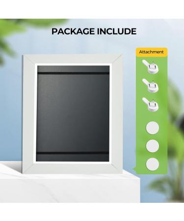 Internovo White Children Art Picture Frame - A4 Front Opening Design with Elastic Bands - 32x24x2.7cm for Kids Drawings - Buy Online on GoSupps.com