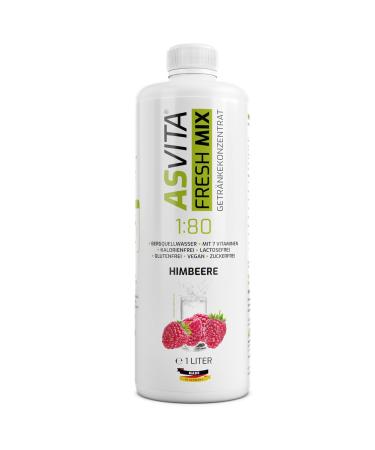 Asvita Beverage Concentrate Fresh Mix 1:80 - 1L Sugar-Free Drink Syrup with Dosing Pump - 26 Delicious Flavors (Raspberry) - International Shipping - Buy Online on GoSupps.com