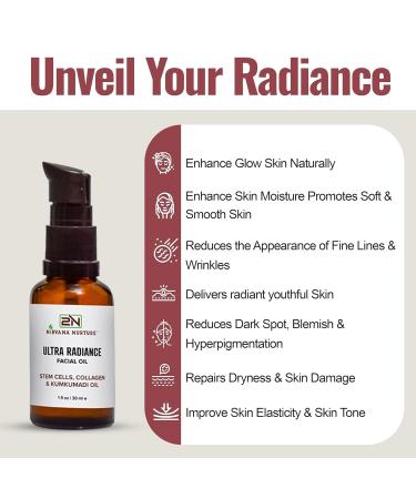 Ultra Radiance Glow Face Oil - Boost Firmness & Nourish Skin with Gotu Kola Collagen Kumkumadi Saffron & Turmeric - International Shipping Available - Buy Online on GoSupps.com