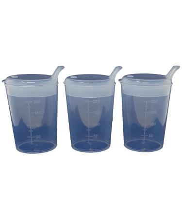 3 x Medi-Inn Adult Convalescent Drinking / Feeding Cup / Beaker with Lip Spout (250ml) Clear