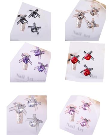 3pcs Stand Out With Organza Bowknot Nail Art Rhinestones Accessories For Fingernail Decor Nail Art Tools black - Buy Online on GoSupps.com