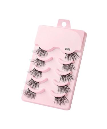 UAMOU Mink Eyelashes Volume False Lashes 3D Mink Natural Long Make Up False Eyelash Faux Cils Cilios Fluffy Fake Eye Lashes Cheerfully (Color : 5 pairs 1003 Size : 10 boxes)